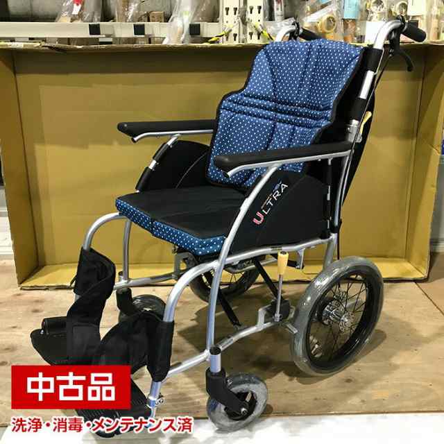 日進医療器 NAH-U1 介助用 車いす 38cm幅 インディゴ 介助 車椅子 ノン