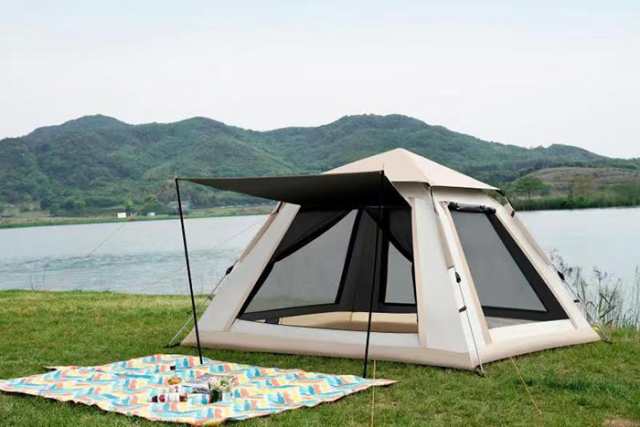 テント 2〜4人用 アウトドア キャンプ 紫外線カット 通気性 防水 