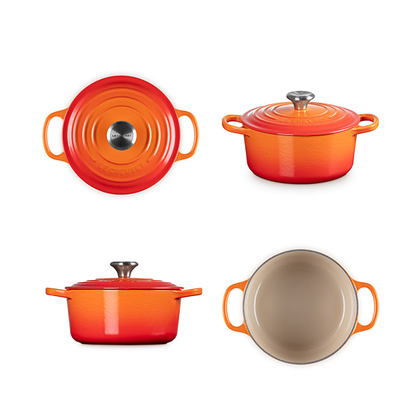 LE CREUSET ル・クルーゼ シグニチャー ココット・ロンド 18cm（シルバーツマミ）（ガス火・IH対応）ルクルーゼ 鋳物 ホーロー 両手鍋 無水鍋 無水調理 炊飯鍋_6