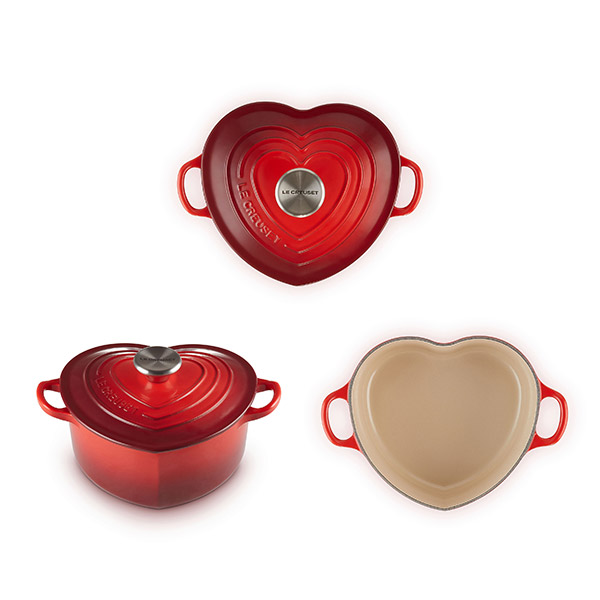 LE CREUSET ル・クルーゼ ココット・ダムール ループ （シルバーツマミ）（ガス火・IH対応）ルクルーゼ 両手鍋 ハート形 鋳物ホーロー鍋 ケーキ型_2