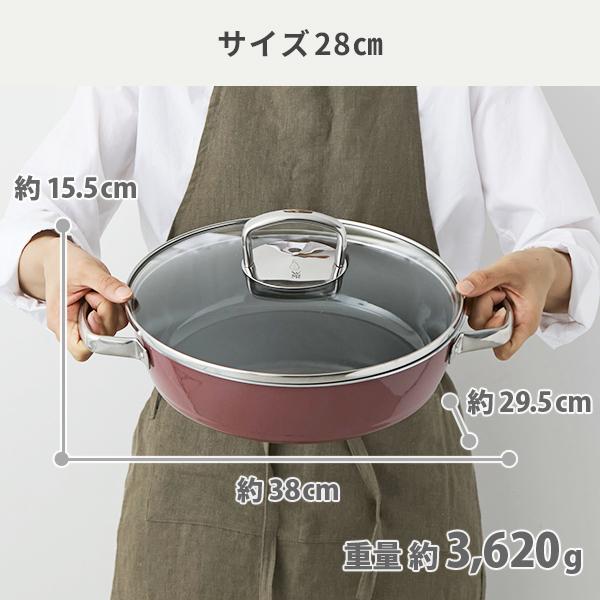 WMF ヴェーエムエフ フュージョンテック ミネラル ロースター 28cm （ガス火・IH対応） 両手鍋 浅型鍋 天然鉱石 蒸し料理 すき焼き 卓上鍋料理_11