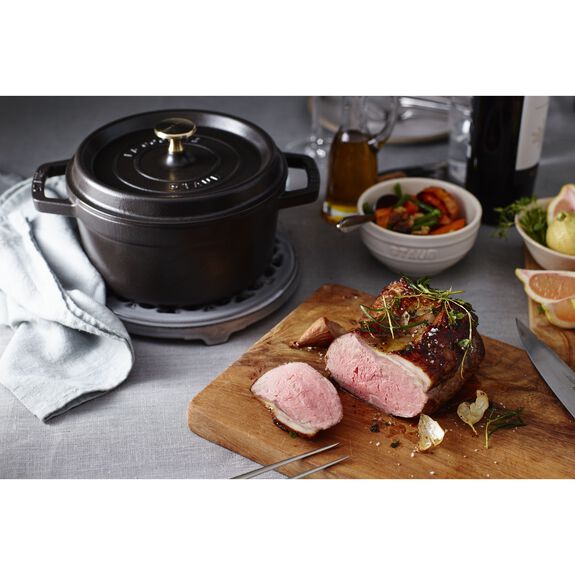 ストウブ staub 送料無料 両手鍋 キャセロール鍋 40509-487 ピコ・ココット ラウンド 20cm ブラック IH対応 オーブン対応 食洗器対応_5