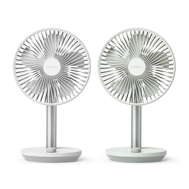LUMENA コードレス 卓上扇風機 2個セット ホワイト&amp;ペールグリーン LUMENA Cordless Desk Fan Twin Pack White &amp; Pale Green