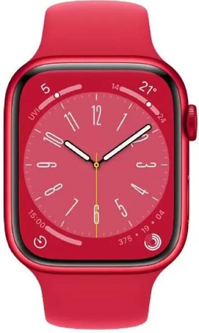 【新品】Apple Watch Series8 GPS+Cellular 45mm （PRODUCT）REDアルミニウムケースと（PRODUCT）REDスポーツバンド 皮膚温センサー3 周期記録 酸素レベル 心電図