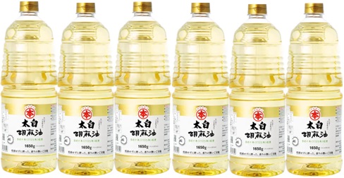 【6本】太白胡麻油 1650g ×６ヘルシー ゴマ油 天ぷら あぶら 料理 スイーツ ケーキ 美味しい 使いやすい Takemoto White Sesame Oil
