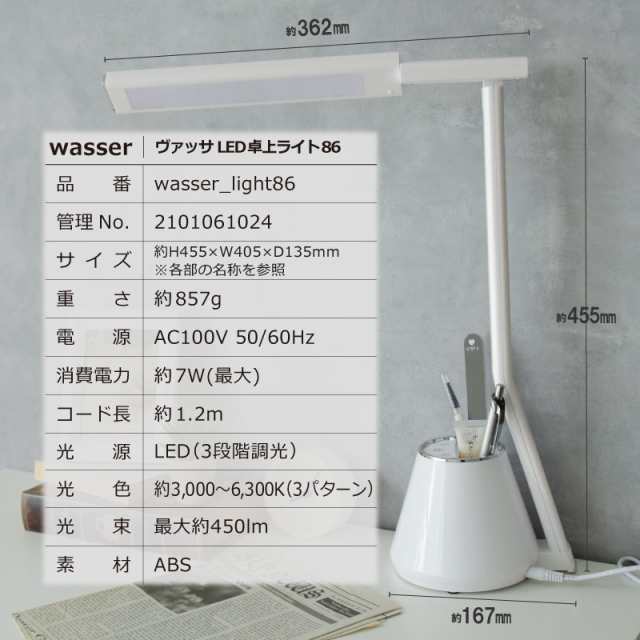 【色: アンティーク ゴールド】wasser 17 LED デスクライト 卓上ラ