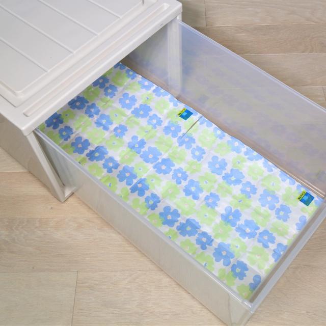 収納ケース除湿シート (３６cm×３０cm)×【６枚】×【１０個】【送料無料】 ( 再生サイン付）タンス 衣装ケース  スタッキングボックス スタックボックス ストックボックス チェスト カラーボックス バスケット 収納ボックス 除湿シート タンスシート ダニシート_3
