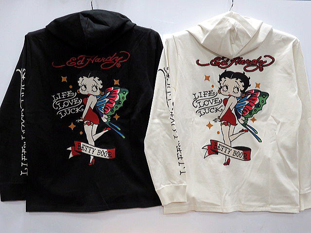Ed Hardy × BETTY BOOP　コラボ天竺ZIPパーカー　エドハーディー×ベティ