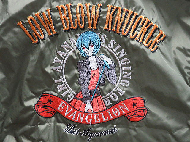 EVANGELION X LOW BLOW KNUCKLE 歌唱綾波MA-1上衣 エヴァンゲリオンＸローブローナックルコラボ