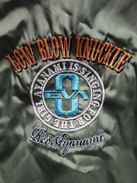 EVANGELION X LOW BLOW KNUCKLE 歌唱綾波MA-1上衣 エヴァンゲリオンＸローブローナックルコラボ