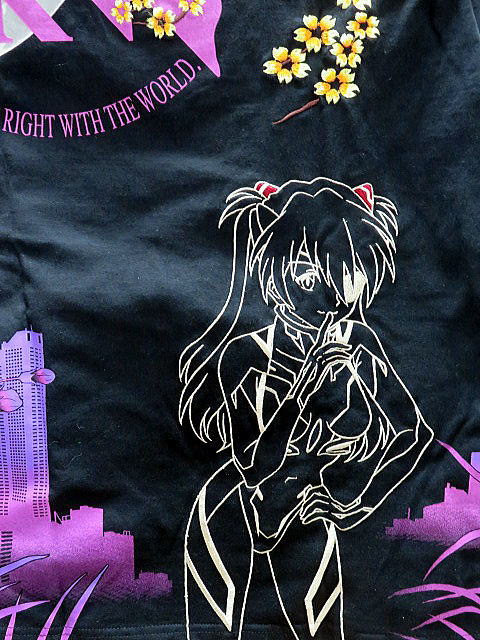 エヴァンゲリオンX 錦 アスカ　刺繍　和柄　ロングTシャツ EVA × NISHIKI_1
