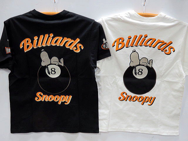 LOWBLOW KNUCKLE X PEANUTS　SNOOPYビリヤード半袖Tシャツ　 スヌーピー　 ローブローナックル
