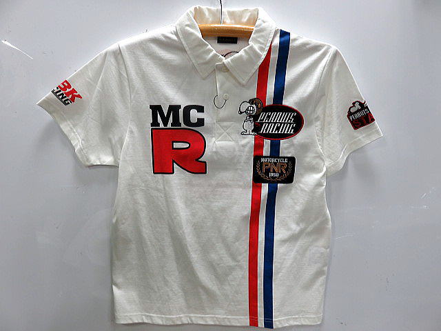 LOWBLOW KNUCKLE X PEANUTS　レーシング　半袖ポロシャツ　 スヌーピー　 ローブローナックル