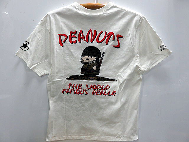 LOWBLOW KNUCKLE X PEANUTS　ミリタリー半袖Tシャツ　 スヌーピー　 ローブローナックル