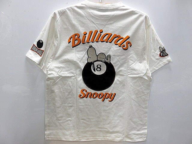 LOWBLOW KNUCKLE X PEANUTS　SNOOPYビリヤード半袖Tシャツ　 スヌーピー　 ローブローナックル