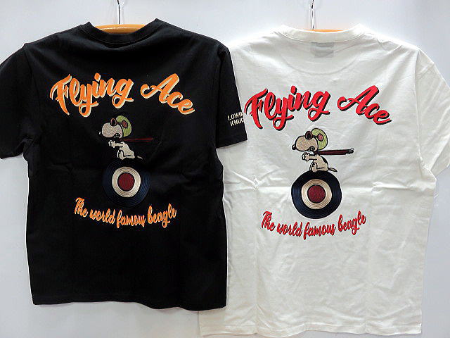 LOWBLOW KNUCKLE X PEANUTS　SNOOPY 半袖Tシャツ　Flying Ace 　スヌーピー　 ローブローナックル