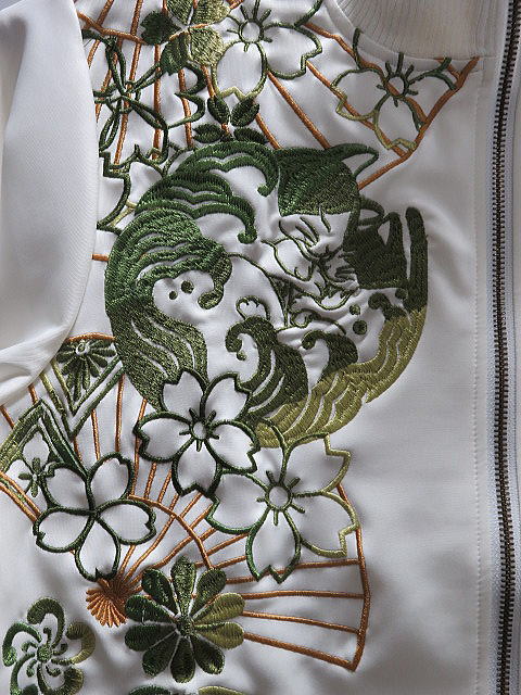 錦 　和柄 ジャージジャケット　眠り猫刺繍　　NISHIKI_3