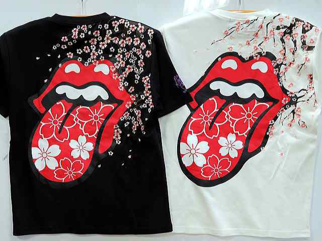 THE ROLLING STONES × JACKROSE　桜刺繍 半袖Tシャツ　ローリングストーンズ×ジャックローズ　ロックT｜au PAY  マーケット