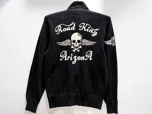 アメカジインフィニティ　鹿の子裏毛ジップアップジャケット　スカルウィング刺繍　INFINITY