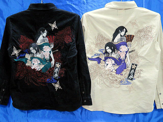 絡繰魂　抜刀娘　和柄　　コーデユロイシャツ　結愛＆葵　カラクリ魂