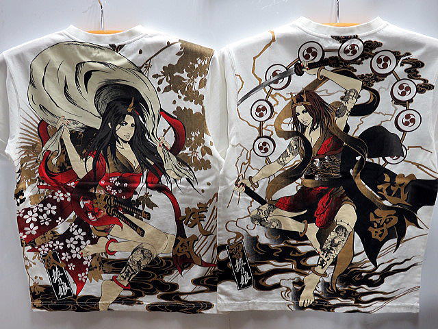 抜刀娘　半袖Tシャツ　結愛風神・葵雷神　絡繰魂