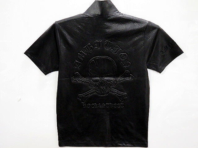 ビーアンビション　エンボス半袖ZIPポロシャツ　パイソン柄生地 Be Ambition