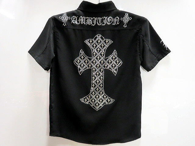 ビーアンビション　半袖シャツ　ラインストーンクロス　Be Ambition