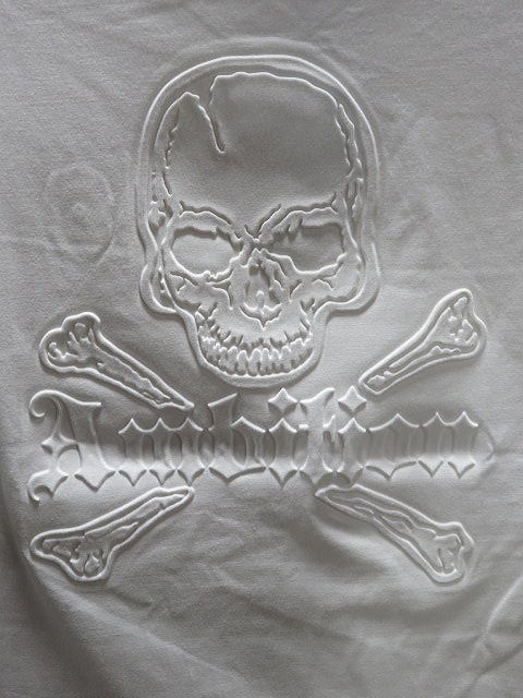 大きいサイズ BE AMBITION   スカル＆ロゴ エンボス加工 長袖Tシャツ 　ビーアンビション_1
