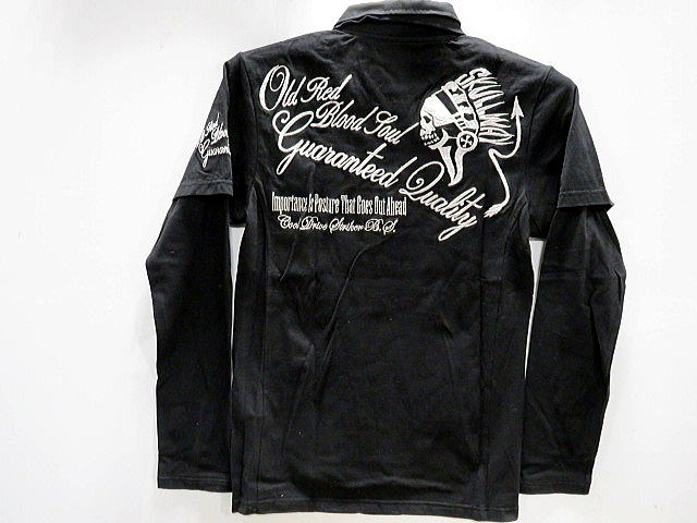 COOL DRIVE STRIKER　フェイク レイヤードポロシャツ インディアンスカル刺繍 クールドライブストライカー