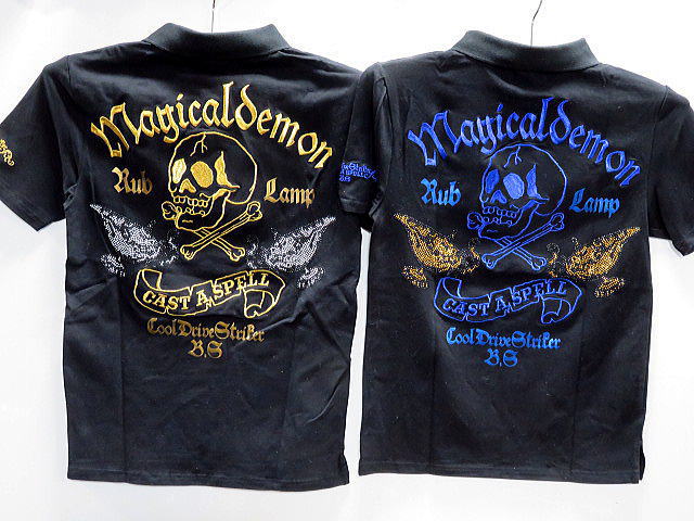 クールドライブストライカー　半袖ポロシャツ  スカル刺繍ランプスタッズ