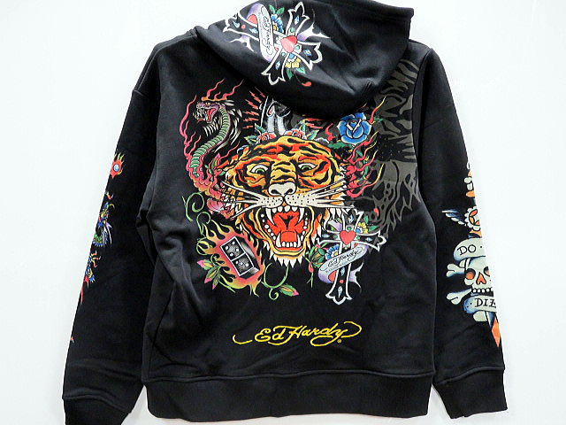 Ed Hardy　裏毛フルZIPパーカー　エド ハーディー