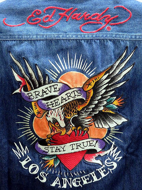 Ed Hardy　半袖デニムシャツ　エド・ハーディー edhardy_1