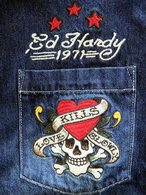 Ed Hardy　半袖デニムシャツ　エド・ハーディー edhardy_4