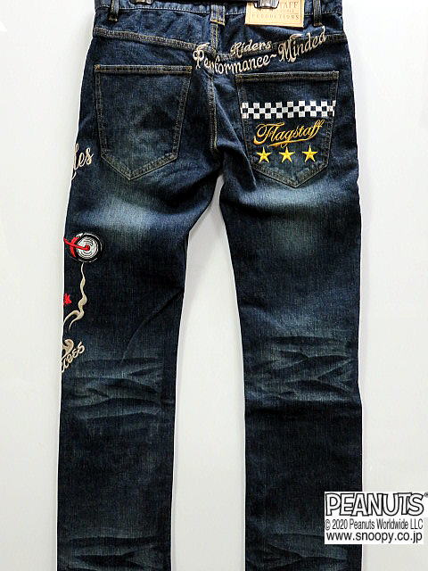 Flag Staff × SNOOPY スヌーピーバイク刺繍デニムパンツ