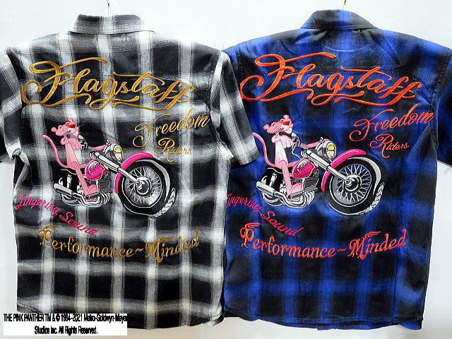 Flag Staff  ＸPINK PANTHER　アメカジ 半袖シャツ　総刺繍　ピンクパンサー　フラッグスタッフ