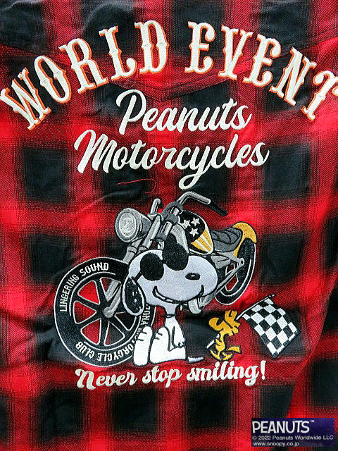 Flag Staff ＸPEANUTS　アメカジ チェック　半袖シャツ　SNOOPY　フラッグスタッフ×スヌーピー_1