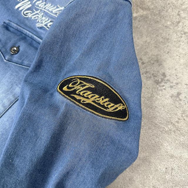 SNOOPY×Flagstaff MOTORCYCLE デニムシャツ　スヌーピー×フラッグスタッフ
