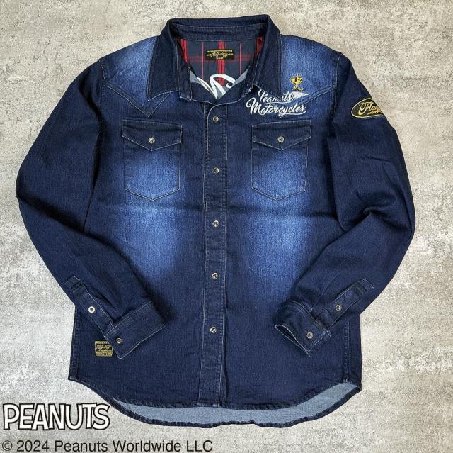 SNOOPY×Flagstaff MOTORCYCLE デニムシャツ　スヌーピー×フラッグスタッフ