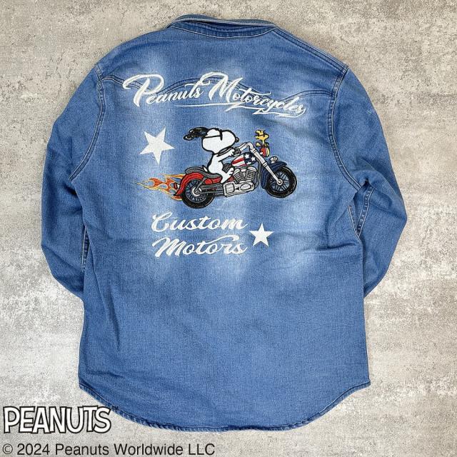 SNOOPY×Flagstaff MOTORCYCLE デニムシャツ　スヌーピー×フラッグスタッフ