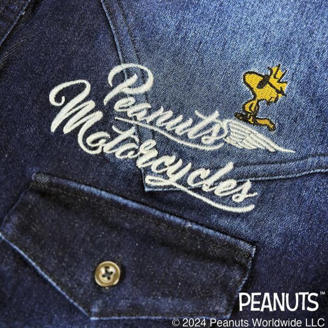 SNOOPY×Flagstaff MOTORCYCLE デニムシャツ　スヌーピー×フラッグスタッフ