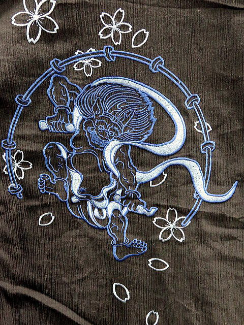 絡繰魂 カラクリ魂 和柄 半袖パーカー・ハーフパンツ上下セット風神