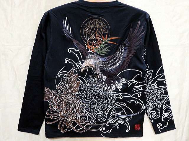 絡繰魂 和柄　長袖Tシャツ　大鷲刺繍　 カラクリ魂の通販は 8,900円