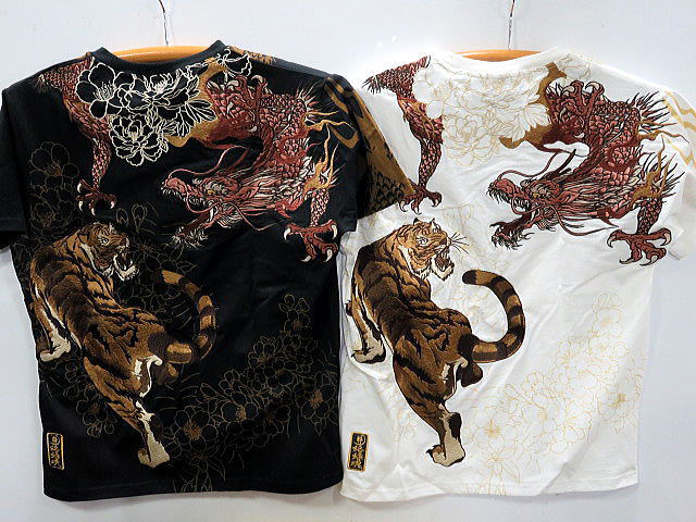 絡繰魂 粋　龍虎刺繍半袖Tシャツ　カラクリ魂の通販は