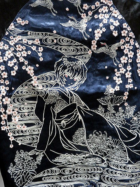 エヴァ×錦 コラボ 初号機VS飛龍 綾波桜刺繍リバーシブル
