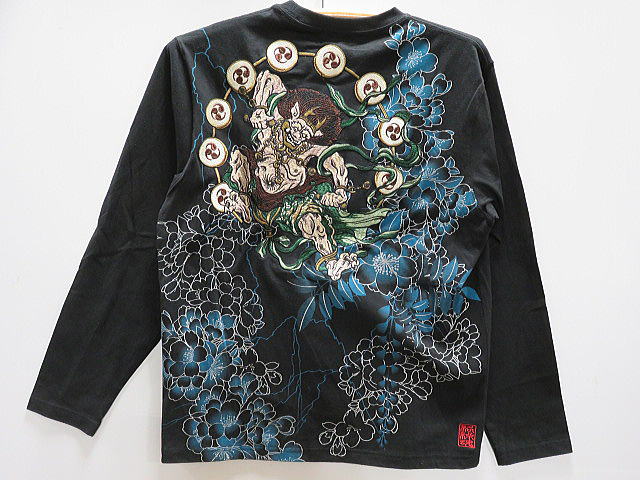 絡繰魂 和柄　長袖Tシャツ　風神雷神 カラクリ魂