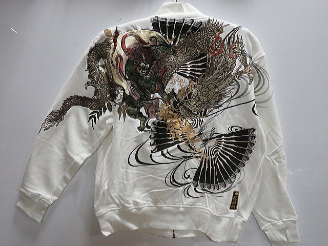 絡繰魂 粋　風雷神vs龍刺繍 FULL ZIP トレーナー　カラクリ魂粋