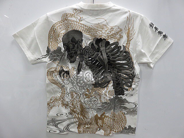 絡繰魂  和柄　半袖Tシャツ　餓者髑髏　ガシャドクロ　カラクリ魂