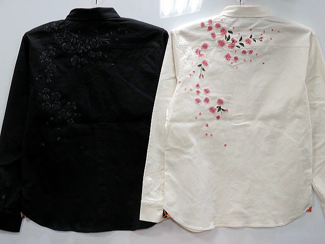絡繰魂　桜吹雪総刺繍 長袖シャツ　カラクリ魂　和柄シャツ_1