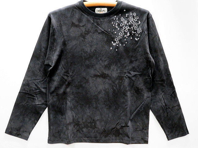 絡繰魂　桜吹雪総刺繍 タイダイ長袖Tシャツ　カラクリ魂