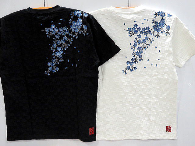 絡繰魂　青桜ブロック　ジャガード　半袖Tシャツ　カラクリ魂_3
